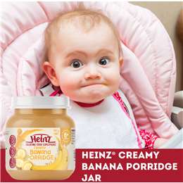 Heinz Creamy Banana Porridge Baby Food Jar 6+ Months