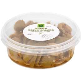 Woolworths Herb Green Olives Halves