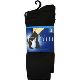 For Him Socks Mens Business Plain Size 6-10 3 Pack | Woolworths