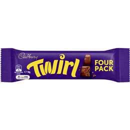 Cadbury Twirl Four Pack Milk Chocolate Bar