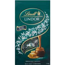 Lindt Lindor Chocolate Balls Sea Salt Caramel 130g Bag | Woolworths