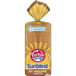 Tip Top Sunblest Soft Wholemeal Bread Loaf Sandwich Bakery 650g