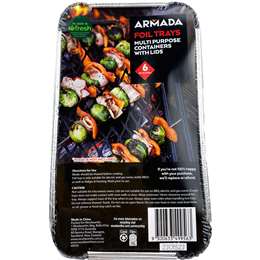 Armada Bbq Multi Purpose Foil Container With Lids 6 Pack