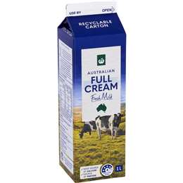 Woolworths Full Cream Milk 1l | Woolworths