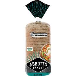 Abbott's Bakery Dark Rye Bread Sandwich Slice Loaf 700g