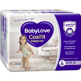 Babylove Cosifit Nappies Size 6 (15-25kg) 26 Pack