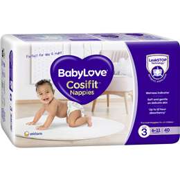 Babylove Cosifit Nappies Size 3 (6-11kg) 40 Pack