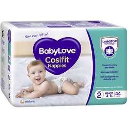 Babylove Cosifit Infant Nappies Size 2 (3-8kg) 44 Pack