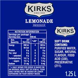 Kirks Lemonade Soft Drink Bottle