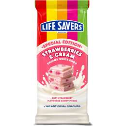 Life Savers Strawberries & Cream White Choc Block 170g