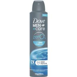 Dove Men +Care 72 Hour Deodorant Zero Clean Comfort 250mL