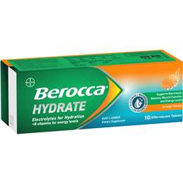 Berocca Hydrate Electrolytes Effervescent Tablets Orange