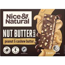 Nice & Natural Nut Butter Bars Cashew Butter With Peanuts & Dark Choc
