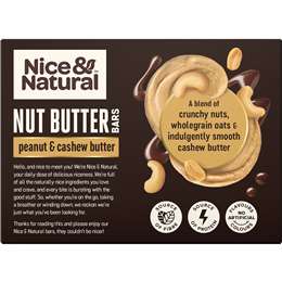 Nice & Natural Nut Butter Bars Cashew Butter With Peanuts & Dark Choc