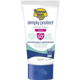 Banana Boat Simply Protect Sensitive Face Spf50+ Sunscreen