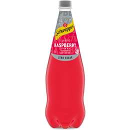 Schweppes Traditional Zero Sugar Raspberry Soft Drink Bottle 1.1l