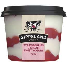 Gippsland Dairy Strawberries & Cream Yoghurt 720g | Woolworths