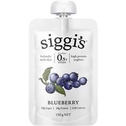 Siggi's Yoghurt Pouch Blueberry 150g