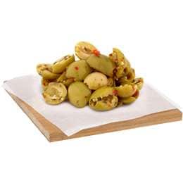 Woolworths Green Olive Half Marinated From The Deli per 100g