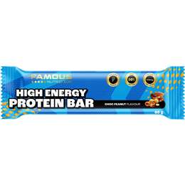 Famous Nutrition High Energy Sport Protein & Creatine Bar Choc Peanut 60g