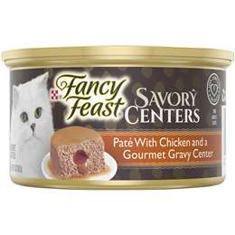 fancy feast cat food with gravy in the middle