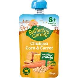 Rafferty's Garden Baby Food Pouch Chickpea Corn & Carrot Protein 8+ Months