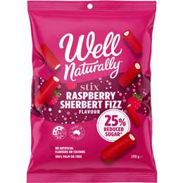 Well Naturally Stix Raspberry Sherbert Fizz Flavour 200g