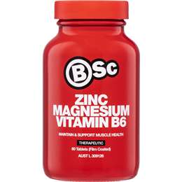 BSc Body Science Zinc Magnesium Vitamin B6 Tablets 60 pack