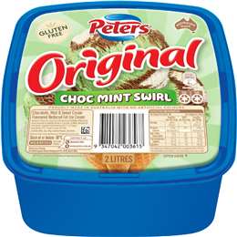 Peters Original Ice Cream Choc Mint Swirl 2L