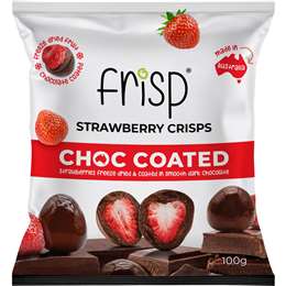 Frisp Strawberries Crisps Chocolate Coated 100g