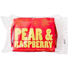 Country Chef Pear & Raspberry Loaf Slices 5 Pack | Woolworths