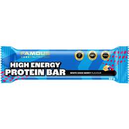 Famous Nutrition High Energy Sport Protein & Creatine Bar White Choc 60g