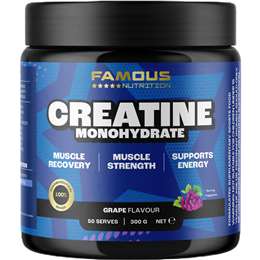 Famous Nutrition Sport Creatine Monohydrate Powder Grape 300g