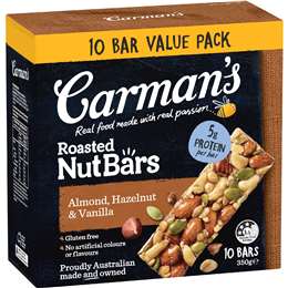 Carman's Nut Bars Almond, Hazelnut & Vanilla 10 pack