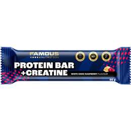 Famous Nutrition Sport Protein & Creatine Bar White Choc Raspberry 60g