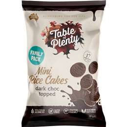 Table Of Plenty Mini Rice Cakes Dark Choc Topped Family Pack