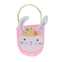 Easter Felt Egg Hunting Bag With Bunny Pink each