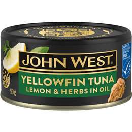 John West Yellowfin Tuna With Lemon & Herbs In Oil 90g
