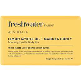 Freshwater Farm Australia Lemon Myrtle Oil + Manuka Honey Soothing Body Bar