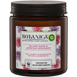 Botanica Island Rose & African Geranium Candle 205g