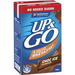 Sanitarium Up&go Liquid Breakfast No Added Sugar Choc Ice