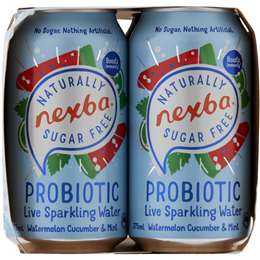 Nexba Watermelon Cucumber Mint No Sugar Spark Probiotic Water