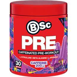 BSC Pre Caffeinated Pre Work Out Grape Ice Pop 300g