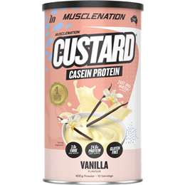 Muscle Nation Custard Casein Protein Powder Vanilla Flavour 400g