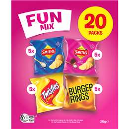 Fun Mix Chips Lunchbox Snacks Assorted Multipack 20 pack