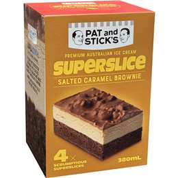 Pat And Stick's Superslice Ice Cream Salted Caramel Brownie 4 pack