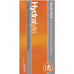 Hydralyte Orange Effervescent Tablets