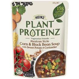 Heinz Plant Proteinz Vegetarian Mexican Corn Black Bean Soup 330g