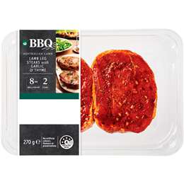 Woolworths BBQ Marinated Lamb Steaks With Thyme & Garlic