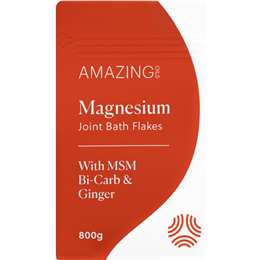 Amazing Oils Magnesium Joint Bath Flakes With MSM Bi-Carb & Ginger 800g